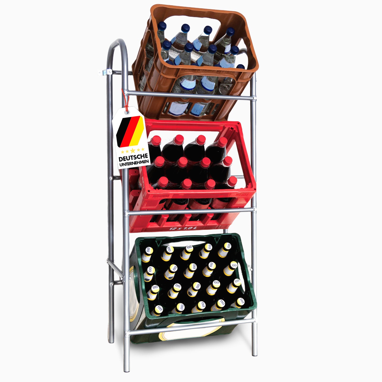 Karat Flaschenkastenst&auml;nder Rocket | Grau | 49,5 x 32,5 x 115,5 cm 