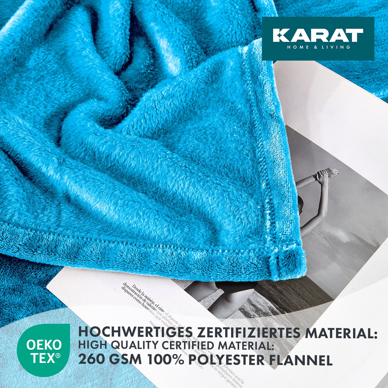 Karat homeliving Kuscheldecke Grace | Himmelblau 