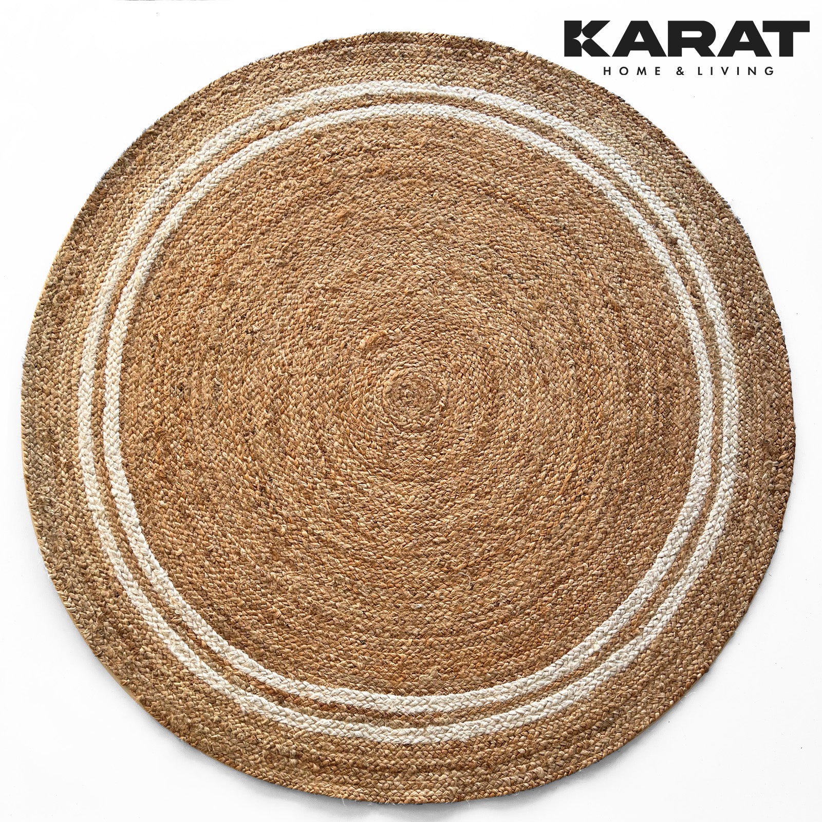Karat homeliving Jute-Teppich Mumbai | Rund | Handgewebt | Aus Naturfasern 