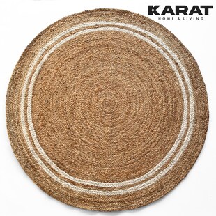 Karat homeliving Jute-Teppich Mumbai | Rund | Handgewebt | Aus Naturfasern 