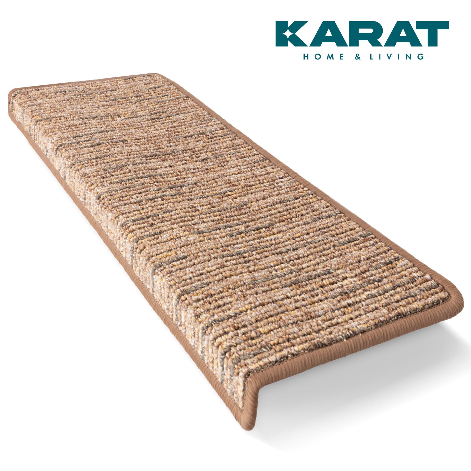 Karat homeliving Stufenmatten Geneva | Hellbraun | 23,5 x 65 cm 