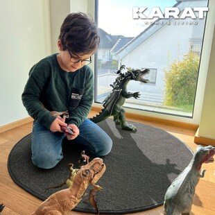 Karat homeliving Kinderspielteppich | Crocodile | Rund | Anthrazit 