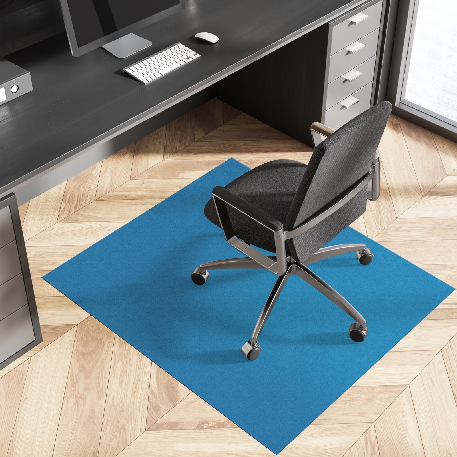 floordirekt Bodenschutzmatte mit abgeschrägter Kante    Kleopatra   Blau
