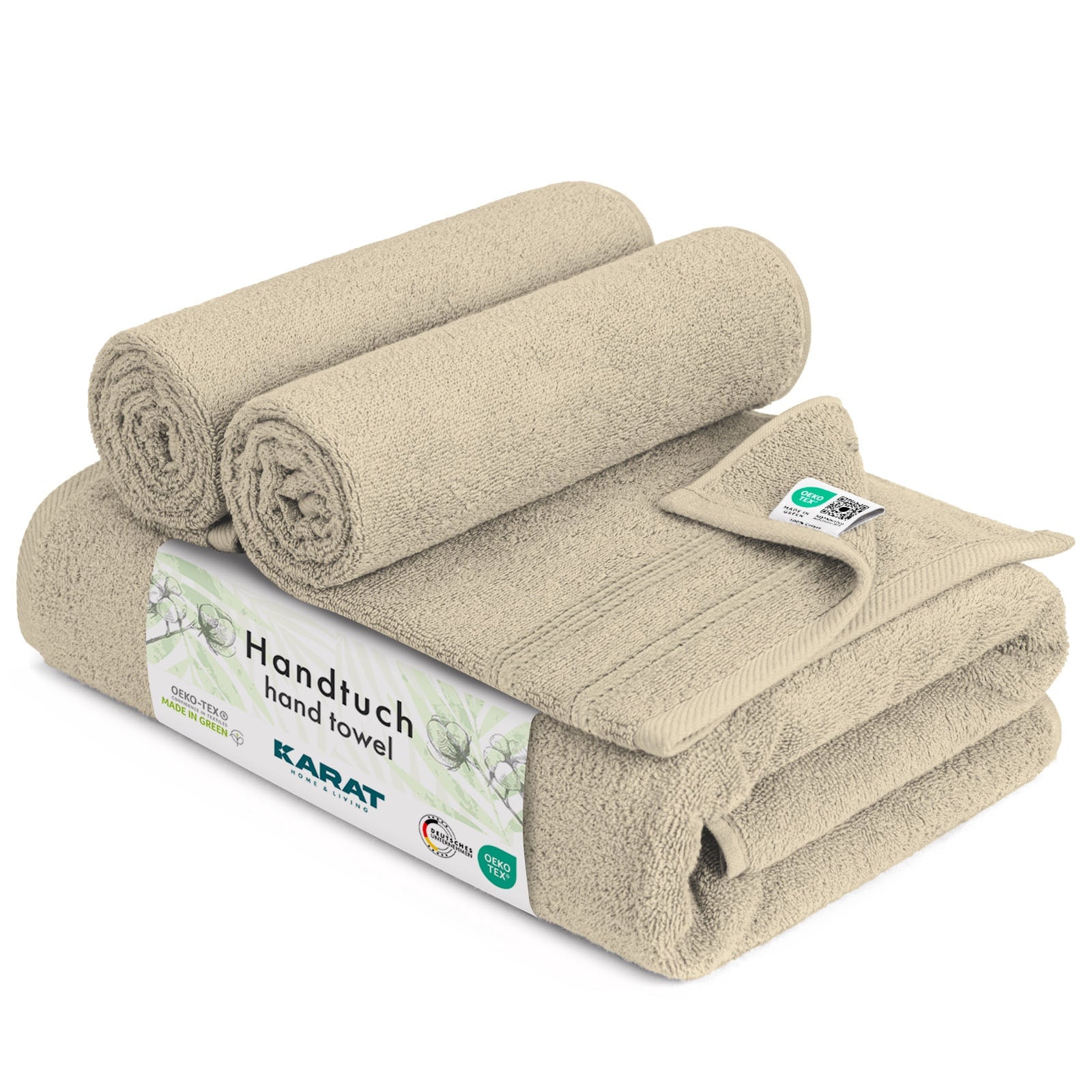Karat Homeliving Handtuch | Bay | Sanft, saugstark und vielseitig nutzbar | Beige 