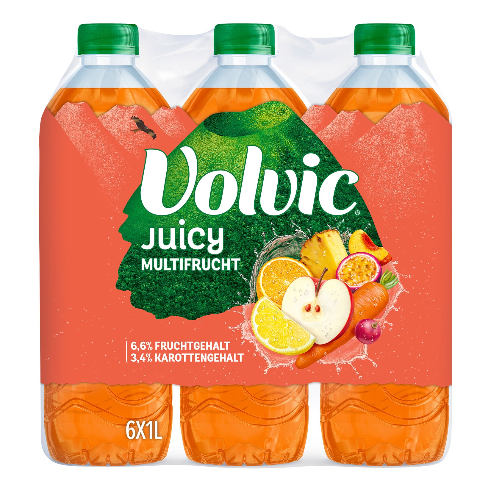 Volvic Juicy Multifrucht 1 Liter, 6er Pack - Bild 1