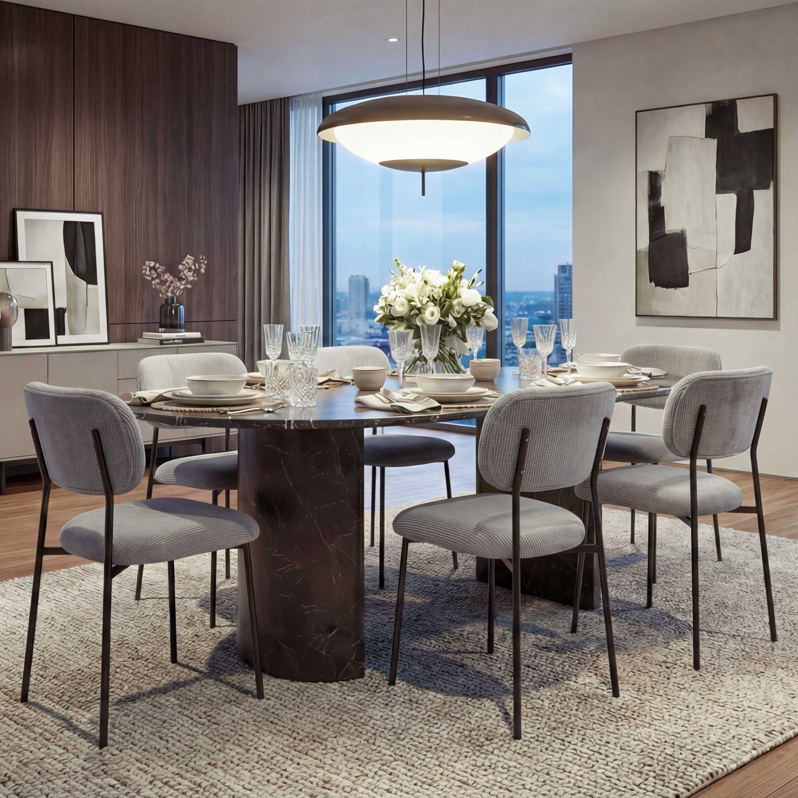 6er-Set Esszimmerstuhl MCW-O26, K&uuml;chenstuhl Polsterstuhl Stuhl, Cord (330g/m&sup2;) Stoff/Textil Metall ~ hellgrau 