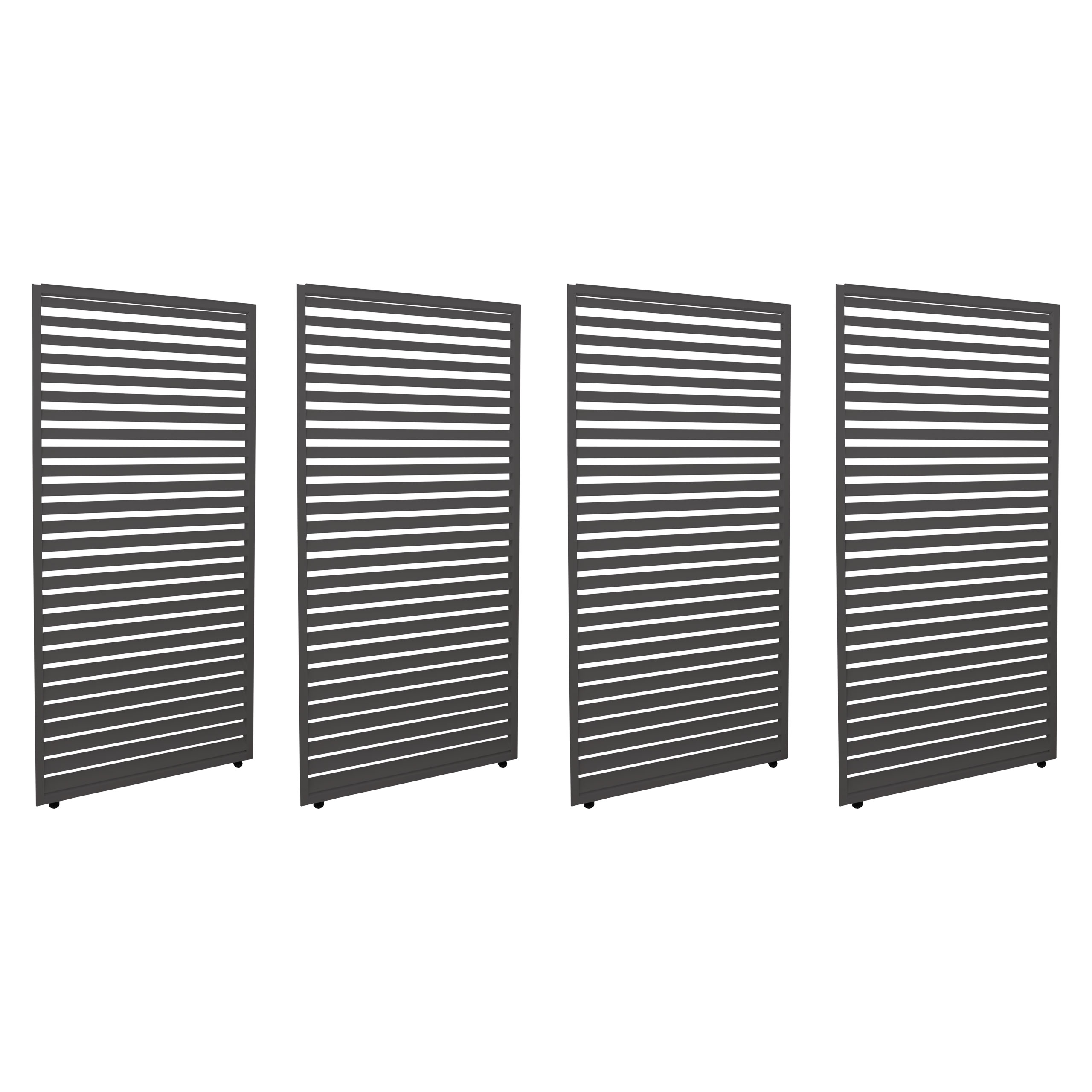 4er-Set Aluminium Paneele f&uuml;r Pergola MCW-L46, Terrassen&uuml;berdachung, Lamellenpaneel Modul, 204x369cm ~ anthrazit 