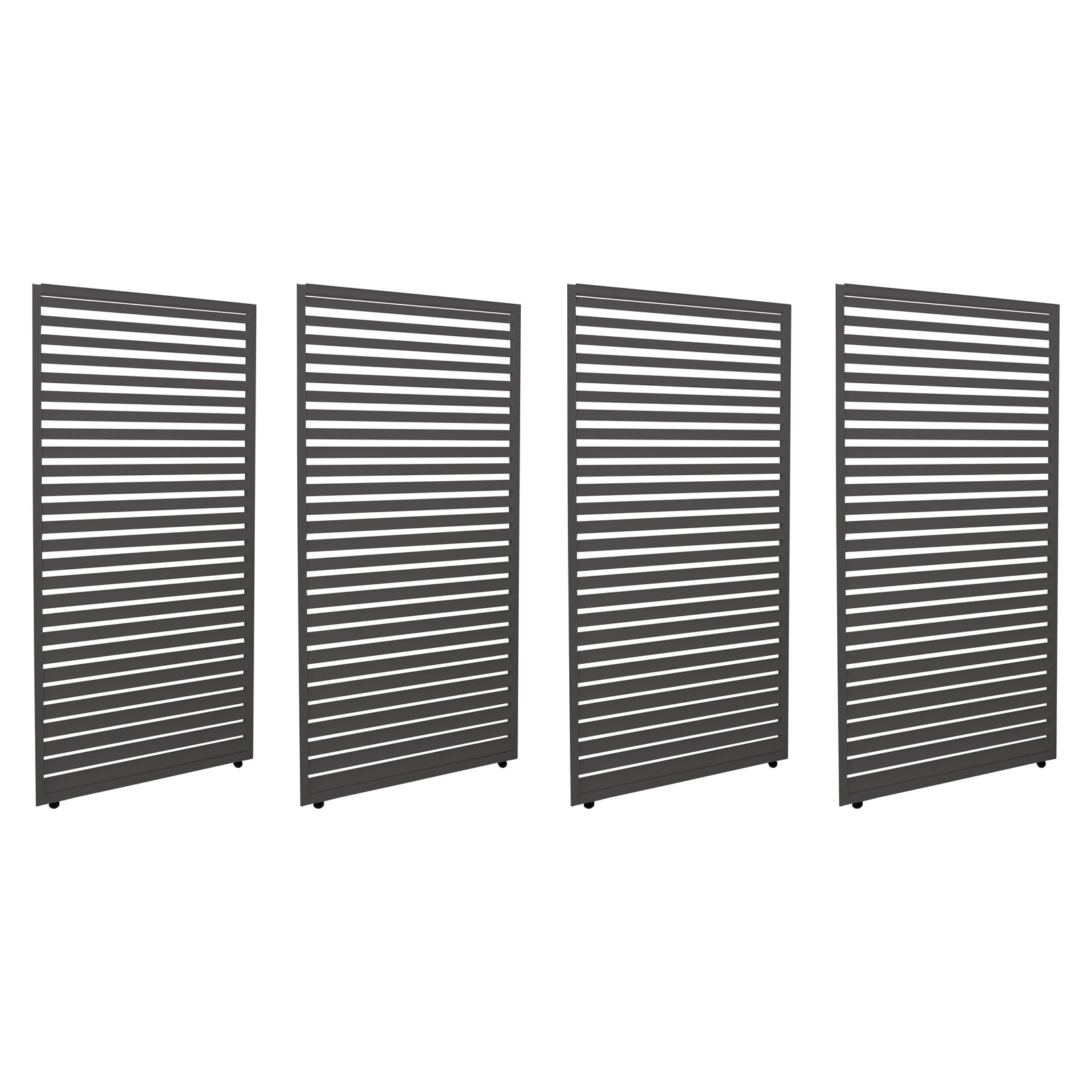 4er-Set Aluminium Paneele für Pergola -L46, Terrassenüberdachung, Lamellenpaneel Modul, 204x369cm ~ anthrazit