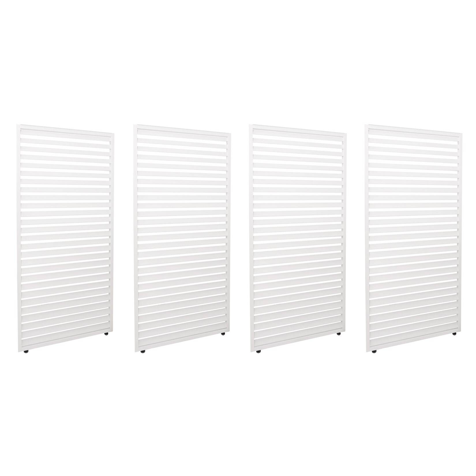4er-Set Aluminium Paneele für Pergola -L46, Terrassenüberdachung, Lamellenpaneel Modul, 204x369cm ~ weiß
