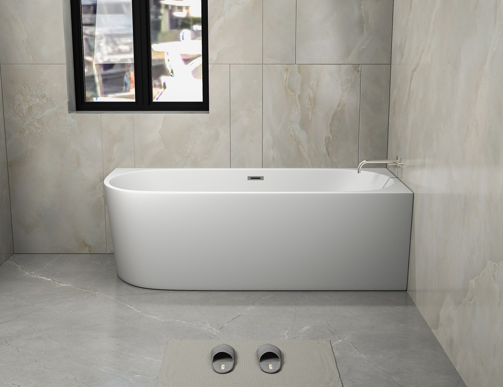 Sanotechnik Badewanne "PORTO" Höhe 60 cm Überlauf 170x75x60 cm