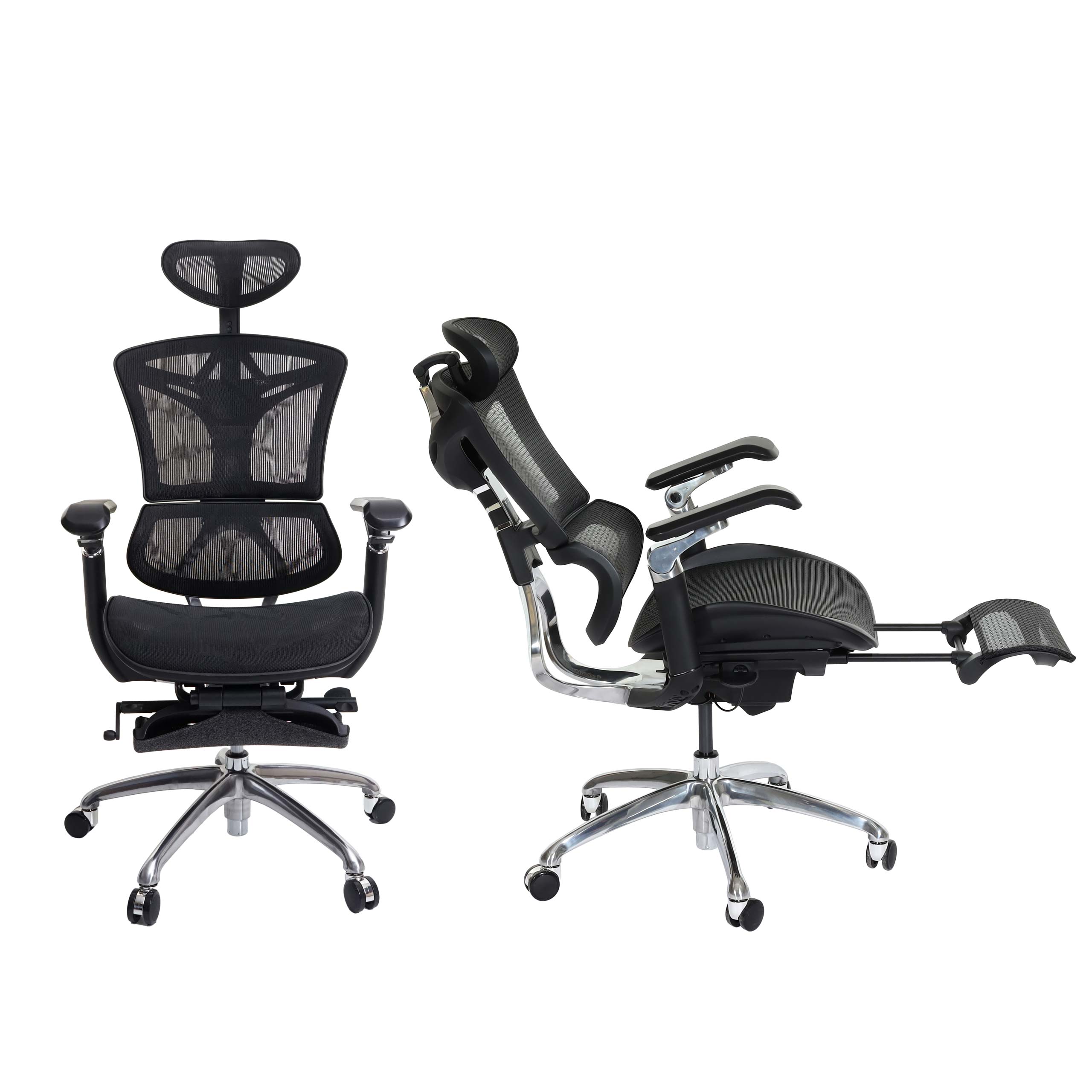 SIHOO B&uuml;rostuhl, Schreibtischstuhl Drehstuhl, ergonomisch, Lordosenst&uuml;tze Fu&szlig;st&uuml;tze 3D-verstellbare Armlehnen schwarz 