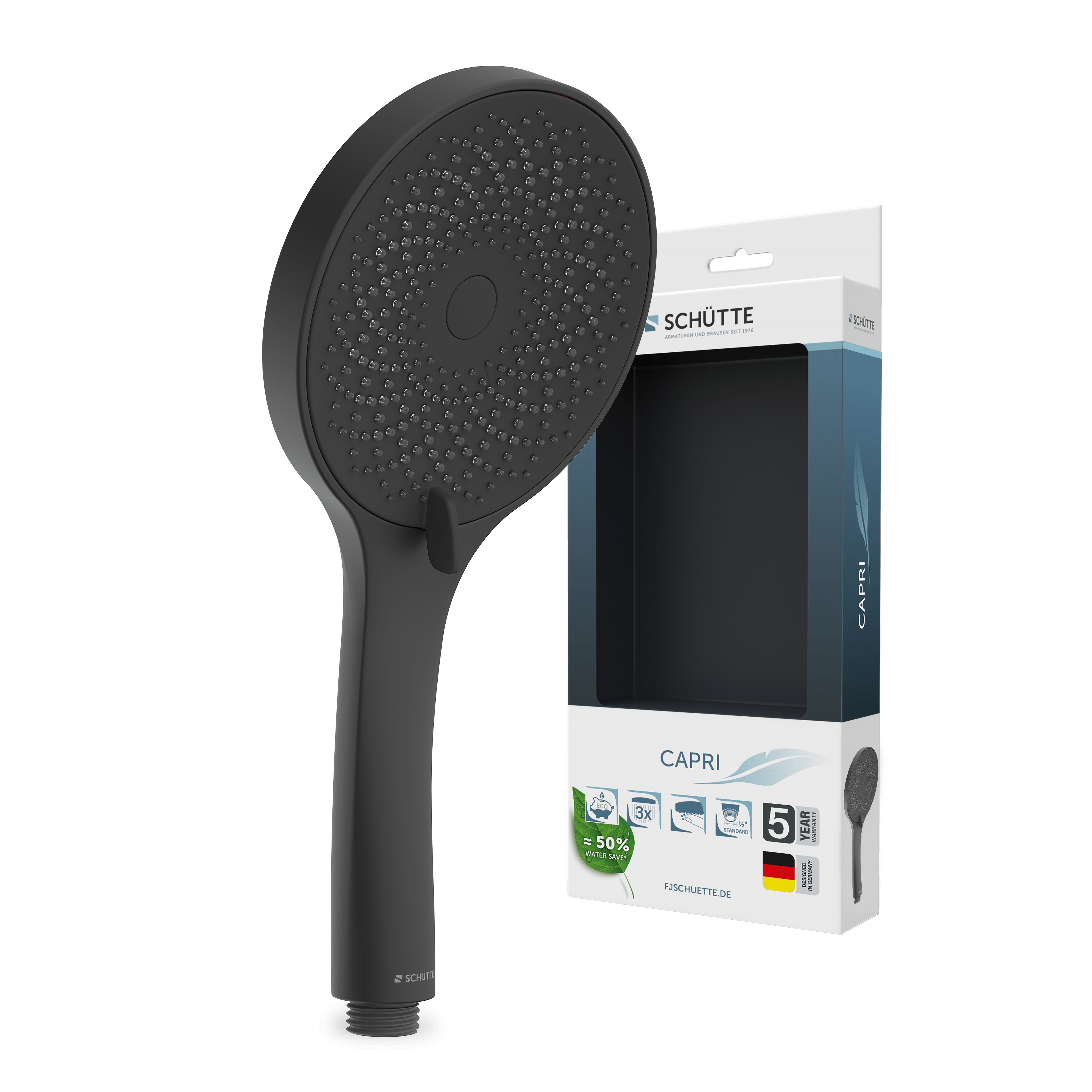 CAPRI Handbrause, Schwarz matt 