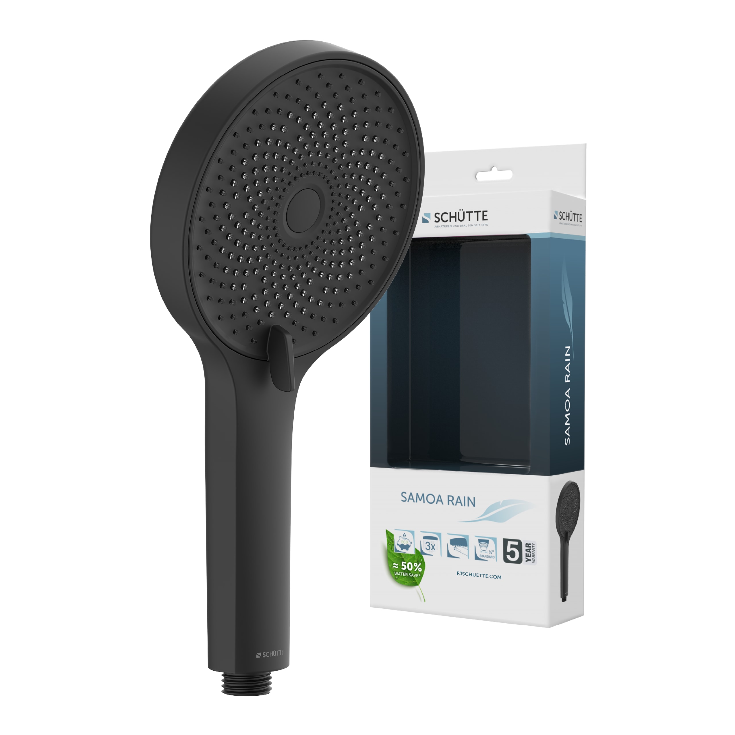 SAMOA RAIN Handbrause, Schwarz matt 