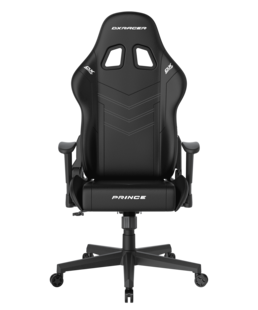 DXRacer Gaming Stuhl, GC/LPF132LTC/N.W, PRINCE Serie, Kunstleder schwarz mit weißen Nähten 