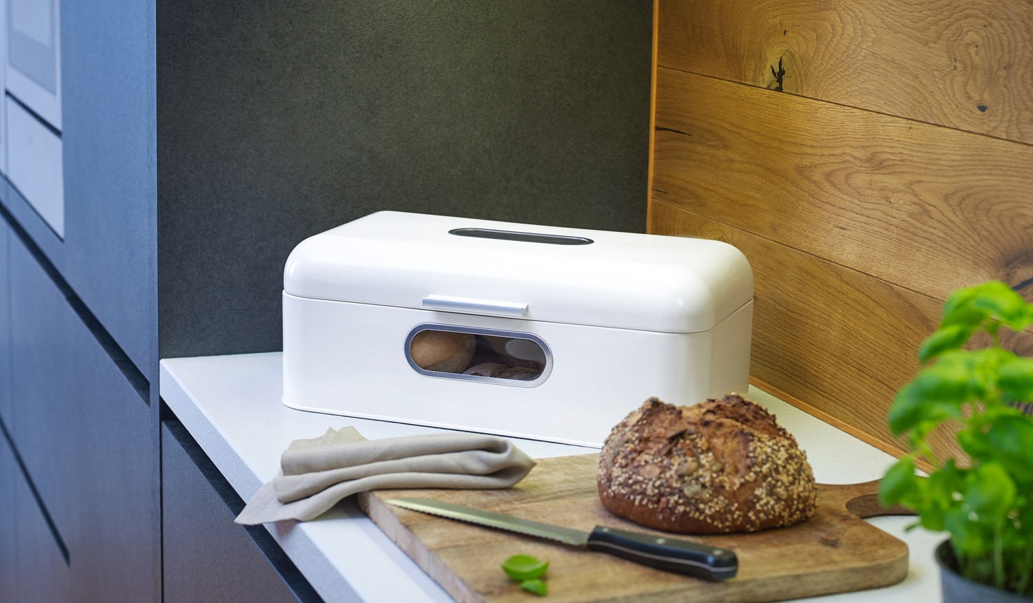 Retro-Brotkasten aus Metall "big" - wei&szlig; 