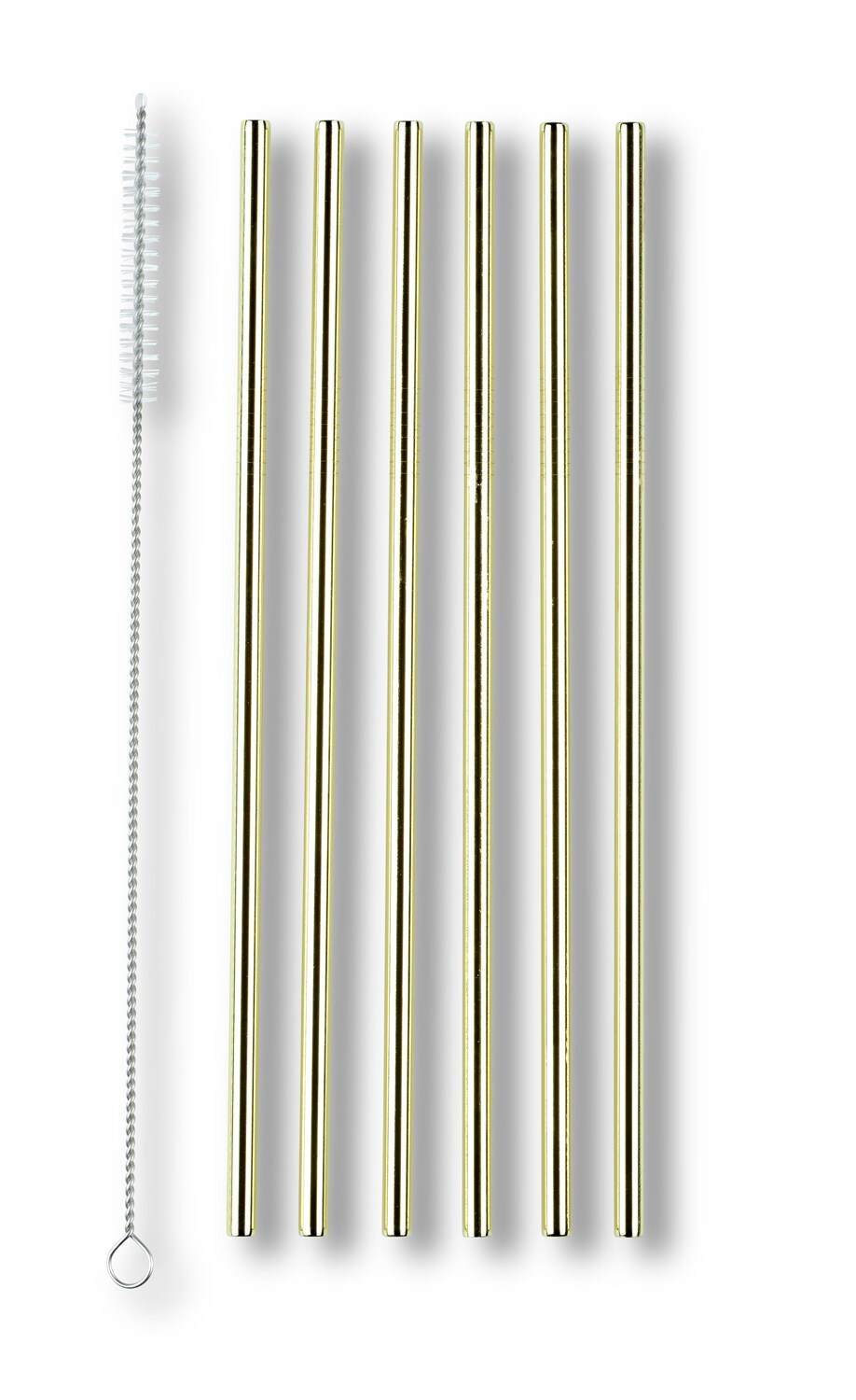 Trinkhalme Set 6tlg "big" aus Edelstahl - gold 