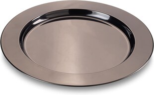 Platzteller Set 2tlg Edelstahl - schwarz 