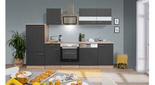 Respekta Küchenzeile ca 280 cm mit Kühlschrank und Geschirrspüler - versch. Ausführungen - grau 