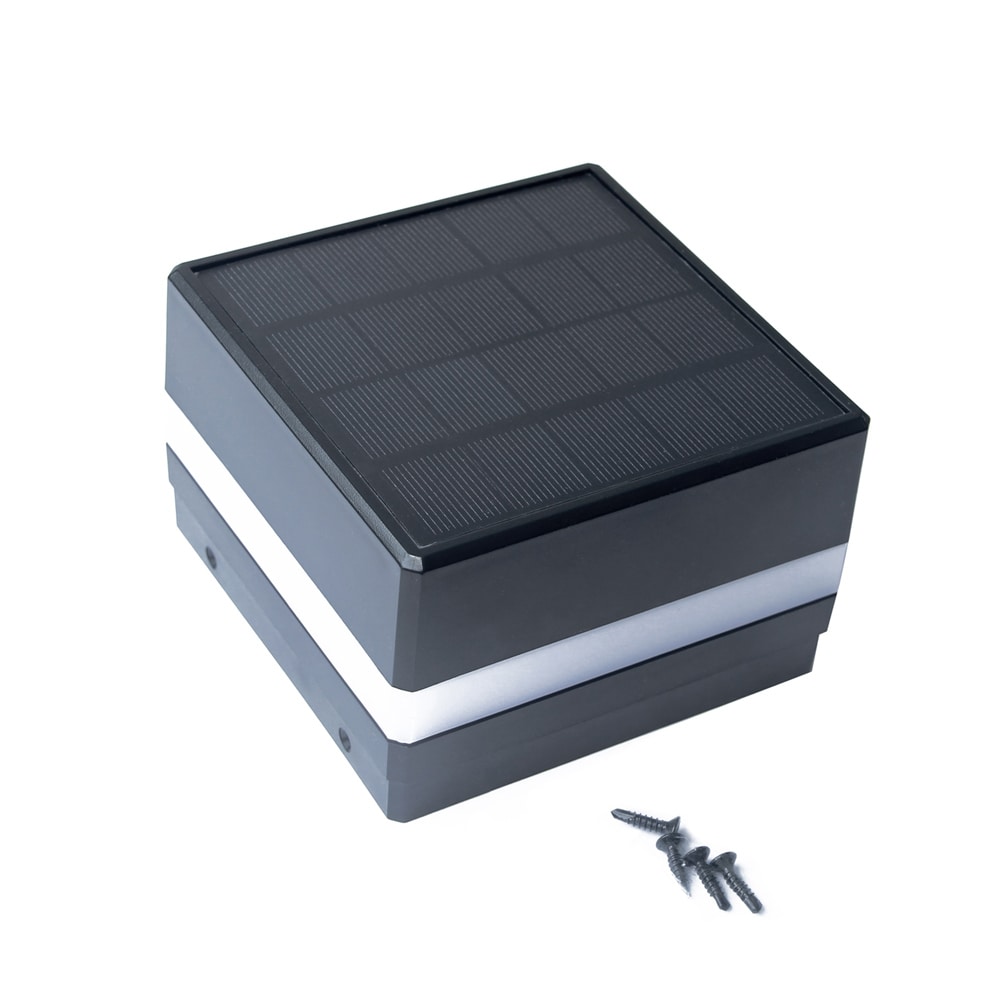 Home Deluxe Pfostenabdeckung mit Solar LED Beleuchtung CALLUX COVER - 1er Set 