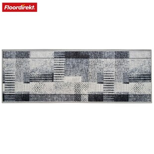 Floordirekt Teppich-Läufer auf Maß | Cordoba | Grautöne mit Muster | rutschfest & robust 