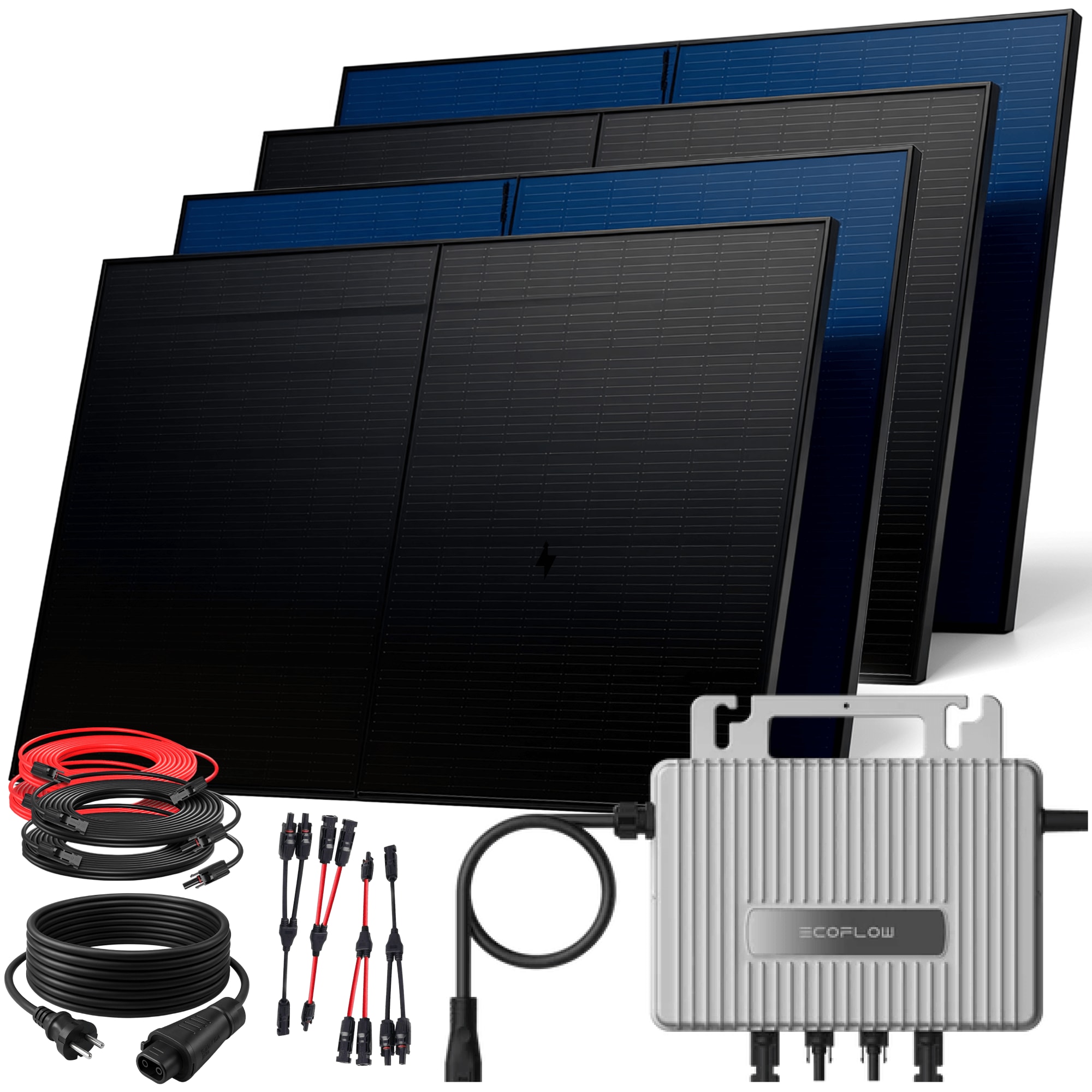 SUNNIVA® 1840W Balkonkraftwerk BIFAZIAL FULLBLACK Komplett Steckdose Astro E 2000w Wechselrichter Pv Solaranlage 4x 460w Glas Glas Solarmodule Inkl 5m Kabel Bluetooth Wifi Komplettset SUNNIVA® 1840W Balkonkraftwerk BIFAZIAL FULLBLACK Komplett Steckdose Astro E 2000w Wechselrichter Pv Solaranlage 4x 460w Glas Glas Solarmodule Inkl 5m Kabel Bluetooth Wifi Komplettset