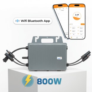 TSUN Mikro-Wechselrichter 800 W TSOL-MS800  für Balkonkraftwerk, IP67 wetterfest, Plug-&-Play Installation, 2 MPPT, Bluetooth & WIFI, Micro Inverter 