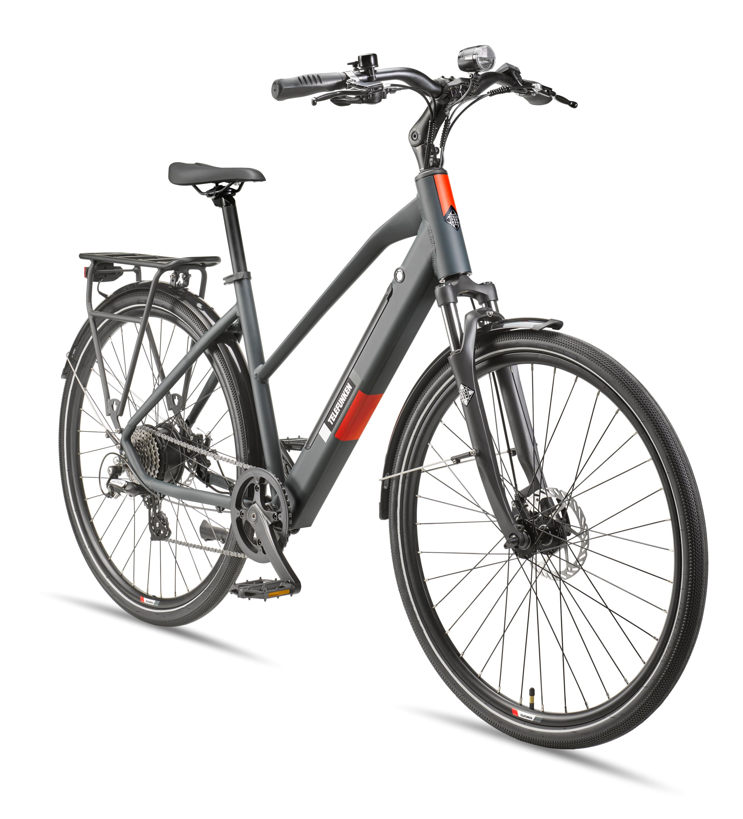 Telefunken Trekking E-Bike | Elektrofahrrad 28 Zoll | 8-Gang Kettenschaltung | Heckmotor 250W | 417,6Wh Akku | Pedelec XT490 Damen 