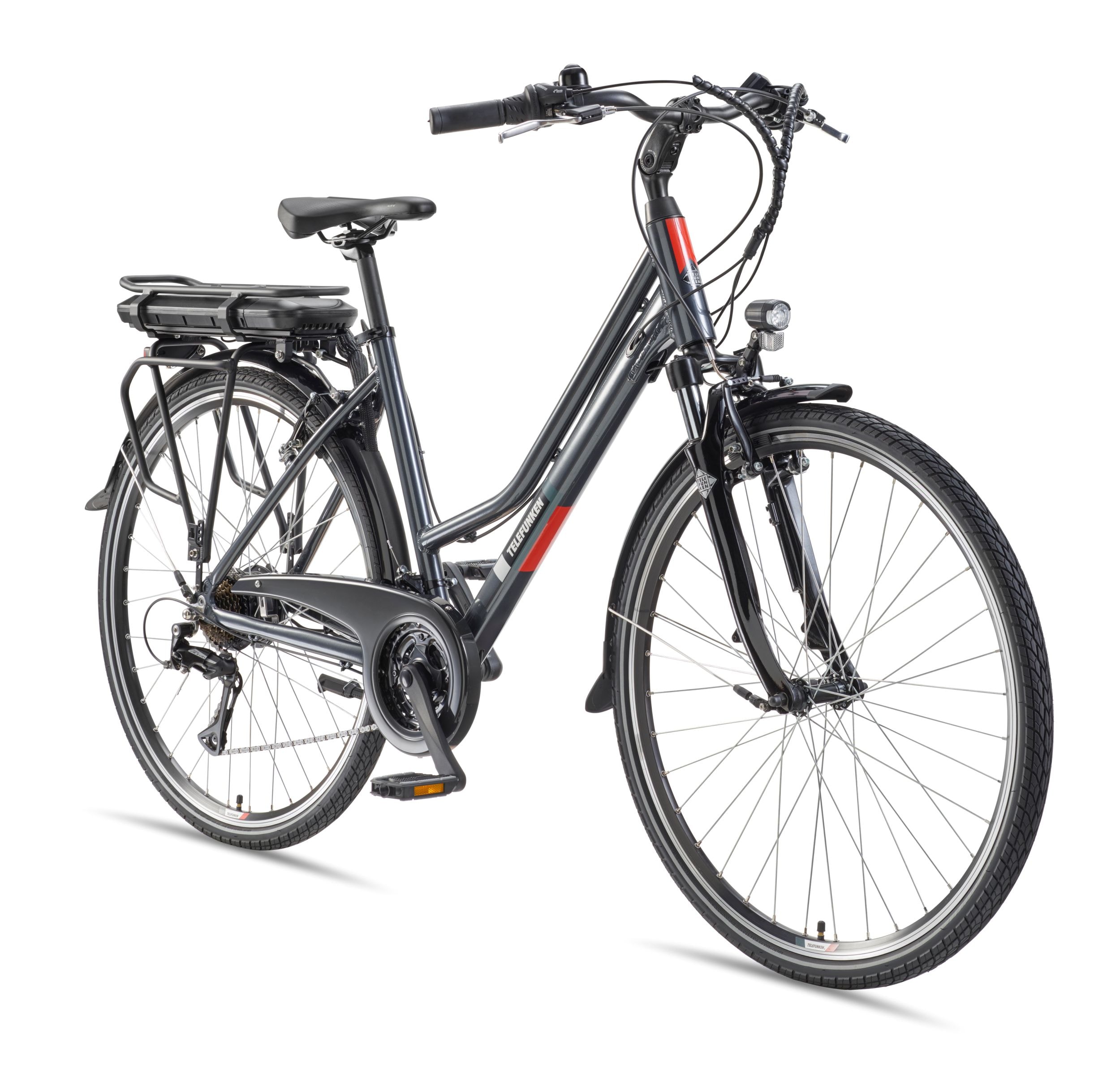 Telefunken Trekking E-Bike | Elektrofahrrad 28 Zoll | 21-Gang Kettenschaltung | Heckmotor 250W | 536,5Wh Akku | Pedelec XT485 Damen 