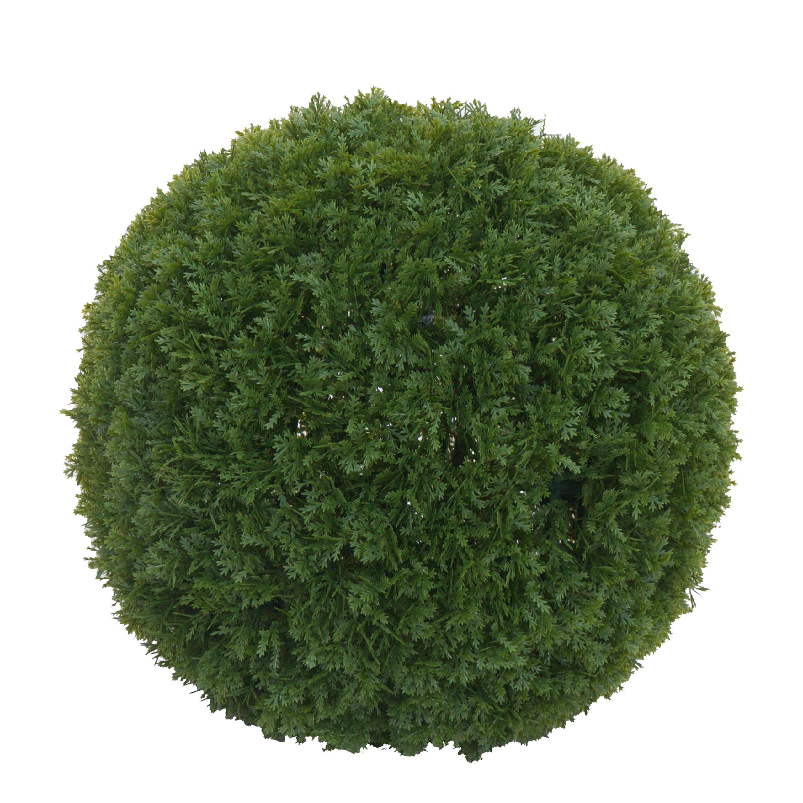 K&uuml;nstlicher Busch MCW-O96, Thujakugel Dekopflanze Kunstpflanze Lebensbaum k&uuml;nstlich, Outdoor, Polyethylen &Oslash; 32cm 