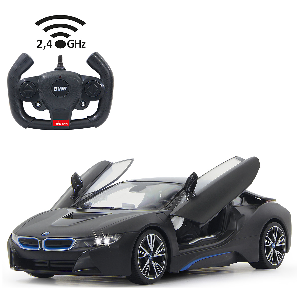 JAMARA BMW I8 1:14 schwarz 2,4GHz T&uuml;r fernbedienbar 
