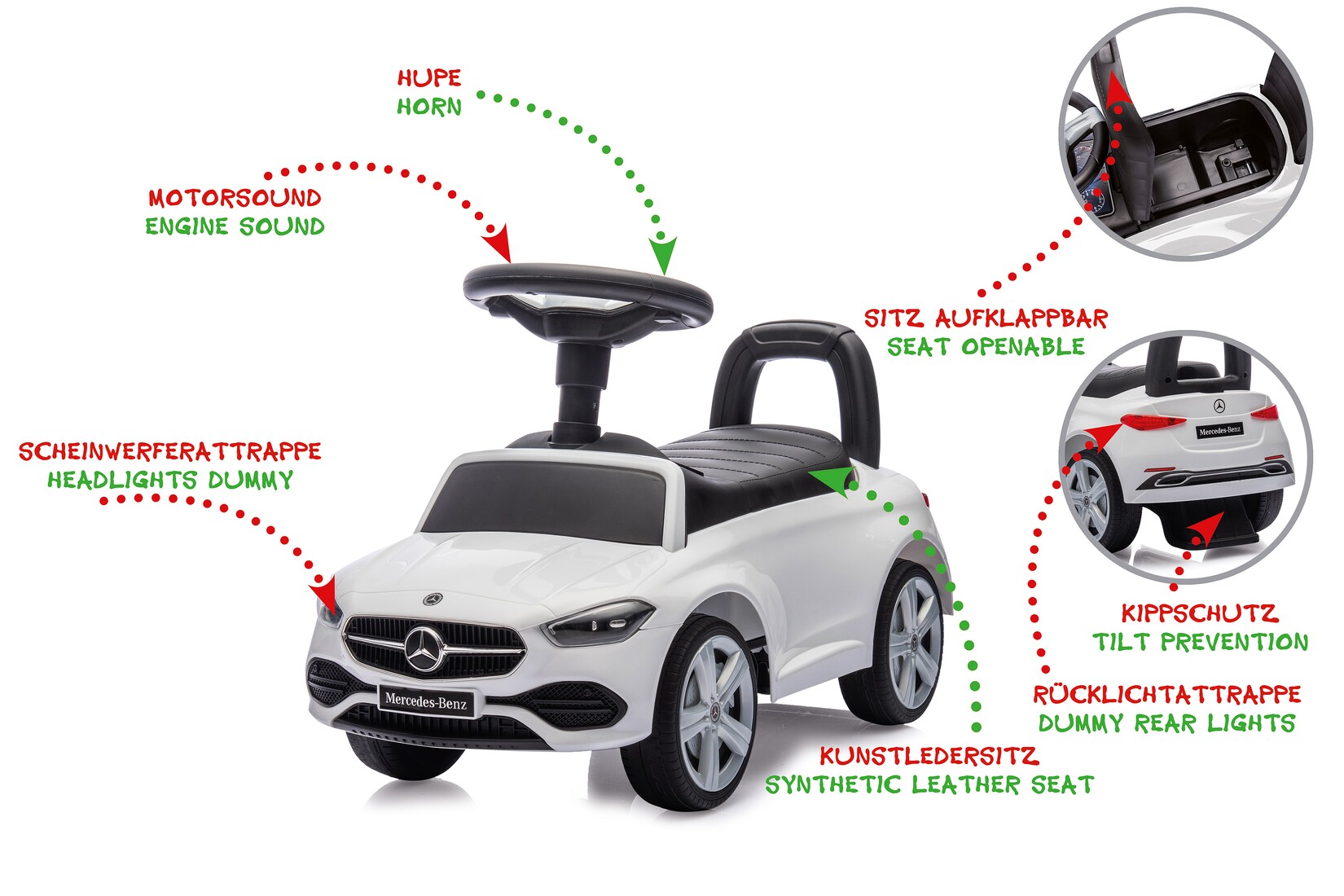 JAMARA Rutscher Mercedes-Benz C-Class weiß 2in1