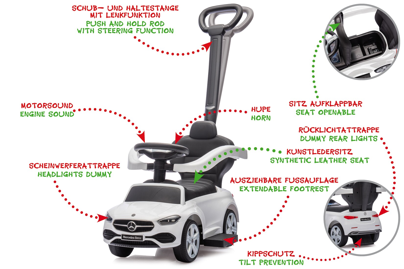 JAMARA Rutscher Mercedes-Benz C-Class weiß 3in1