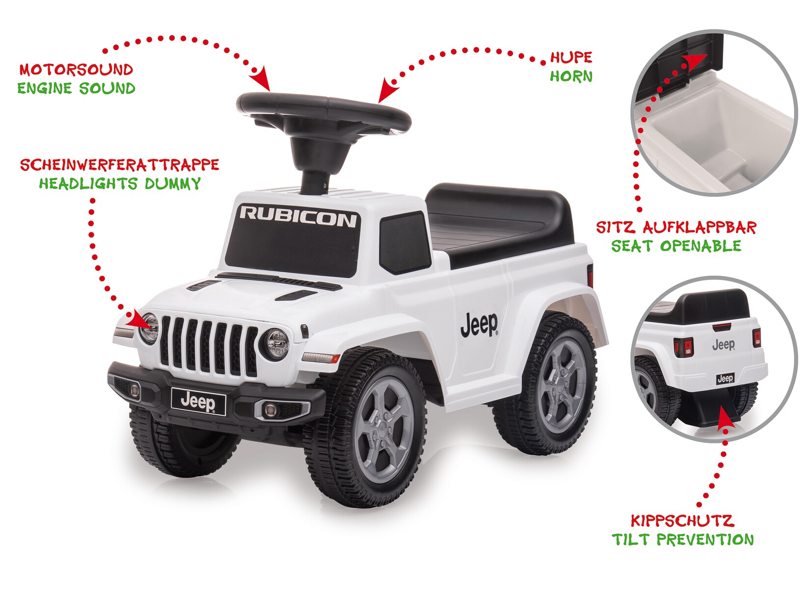 JAMARA Rutscher Jeep® Gladiator weiß