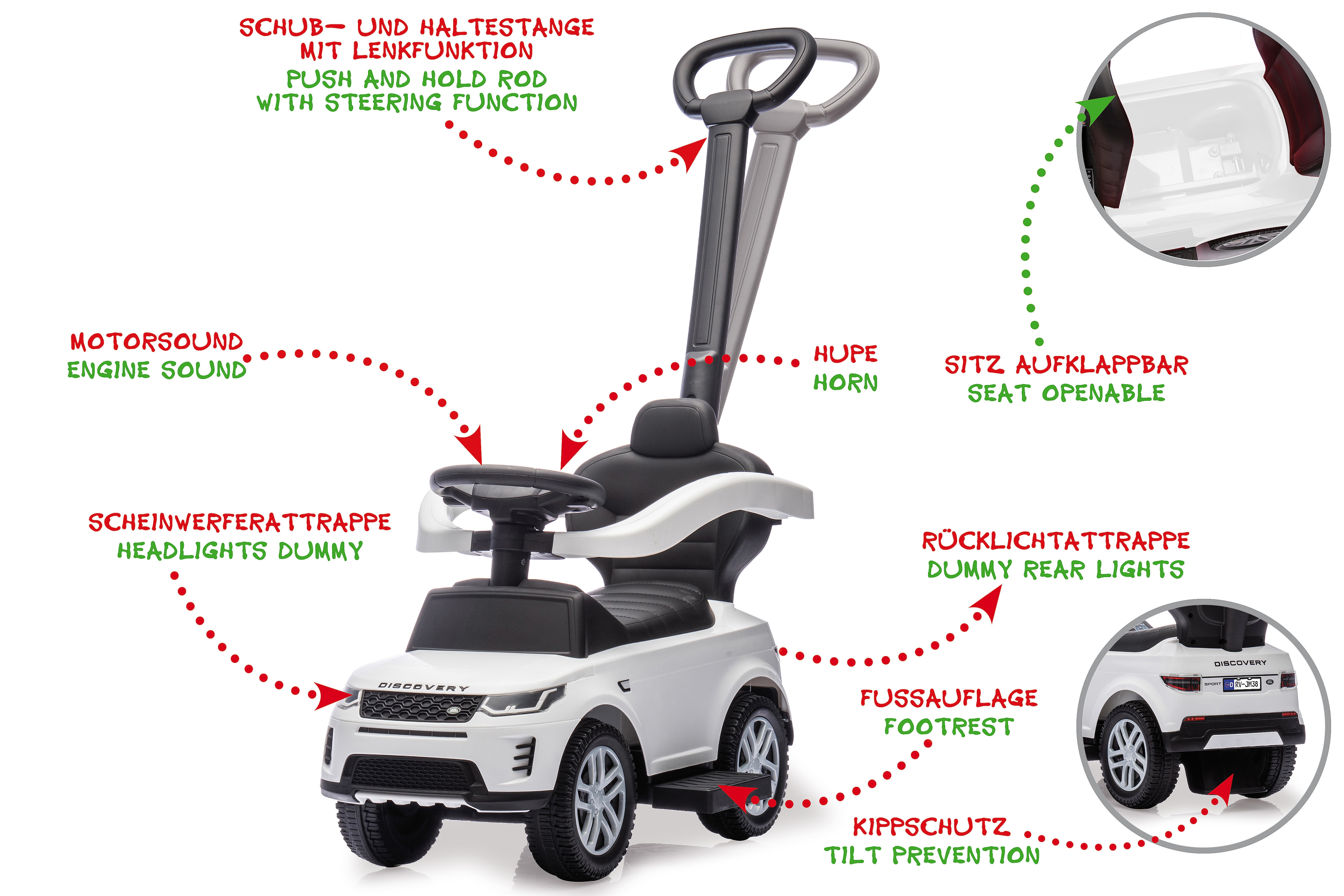 JAMARA Rutscher Land Rover Discovery wei&szlig; 3in1 