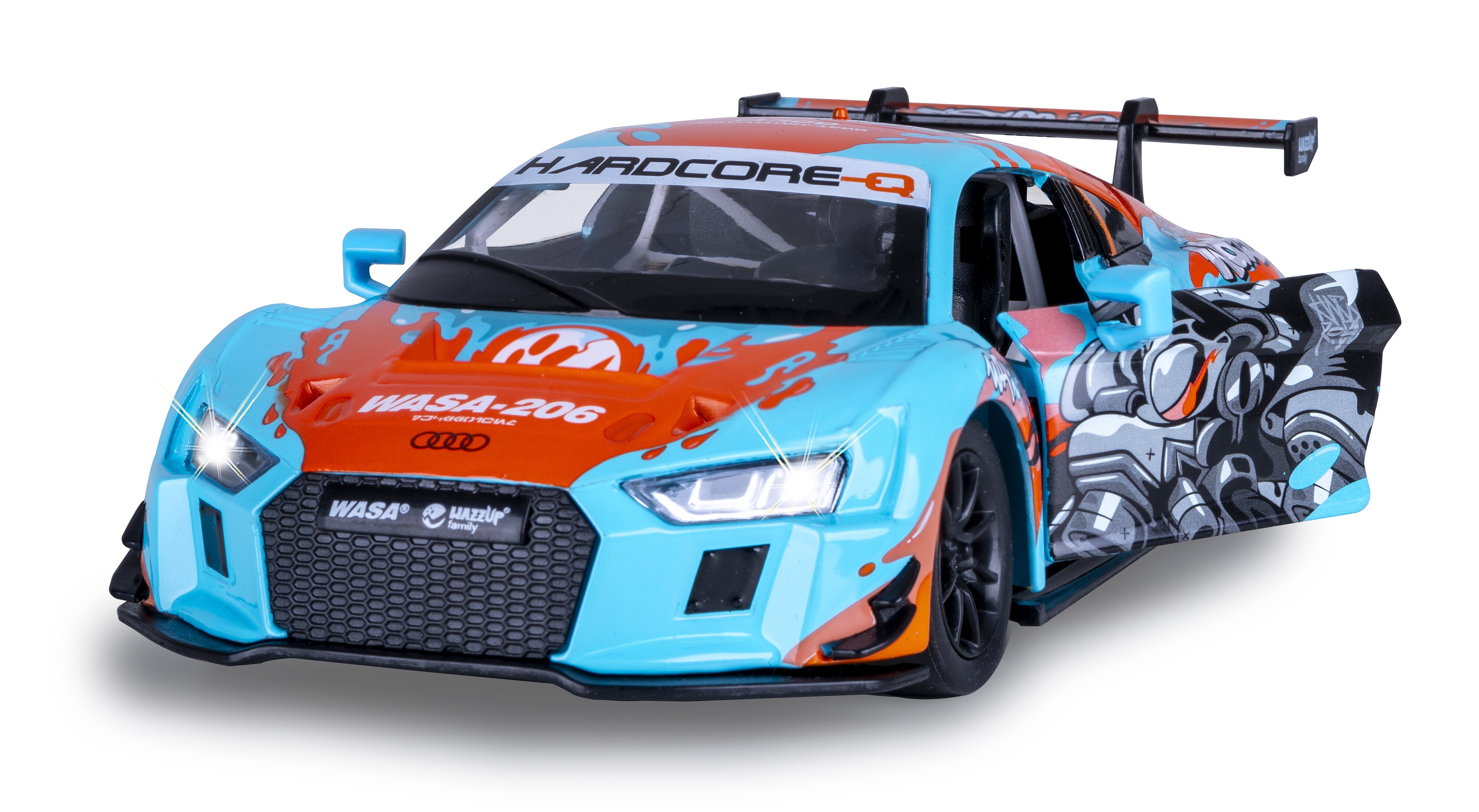 JAMARA Audi R8 LMS Diecast 1:24 blau inkl. Knopfzellen 
