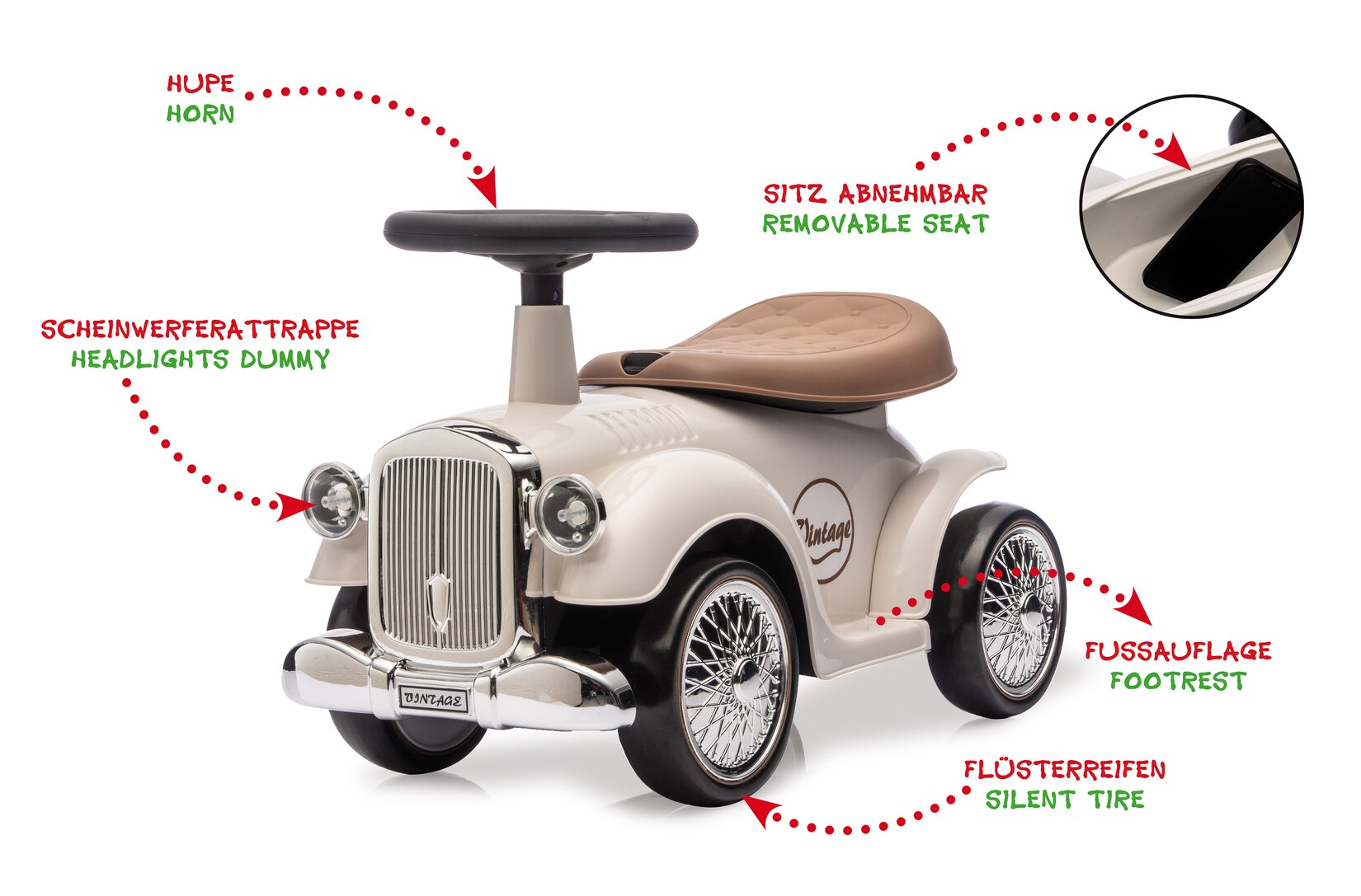JAMARA Rutscher Classic Car weiß