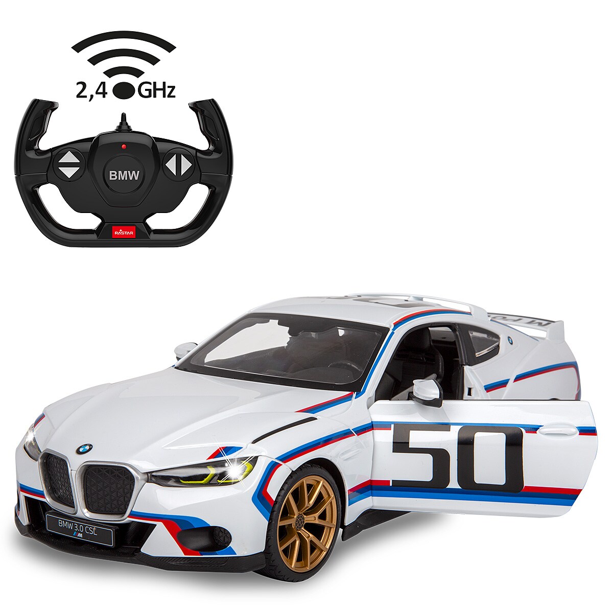 JAMARA BMW 3.0 CSL 1:14 weiß 2,4GHz Tür manuell