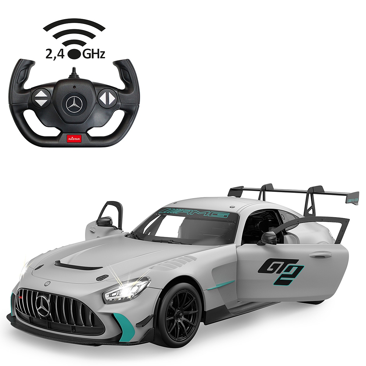 JAMARA Mercedes-AMG GT2 1:14 silber 2,4GHz T&uuml;r manuell 