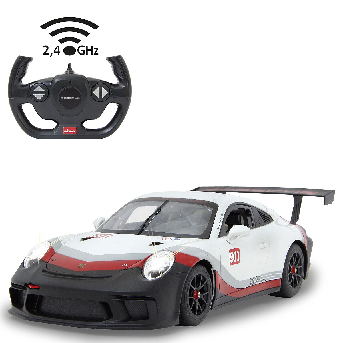 JAMARA Porsche 911 GT3 Cup 1:14 weiss 2,4GHz