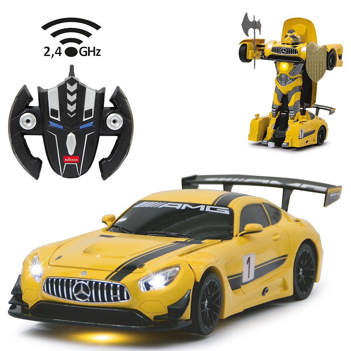 JAMARA Mercedes-AMG GT3 1:14 gelb 2,4GHz transformable