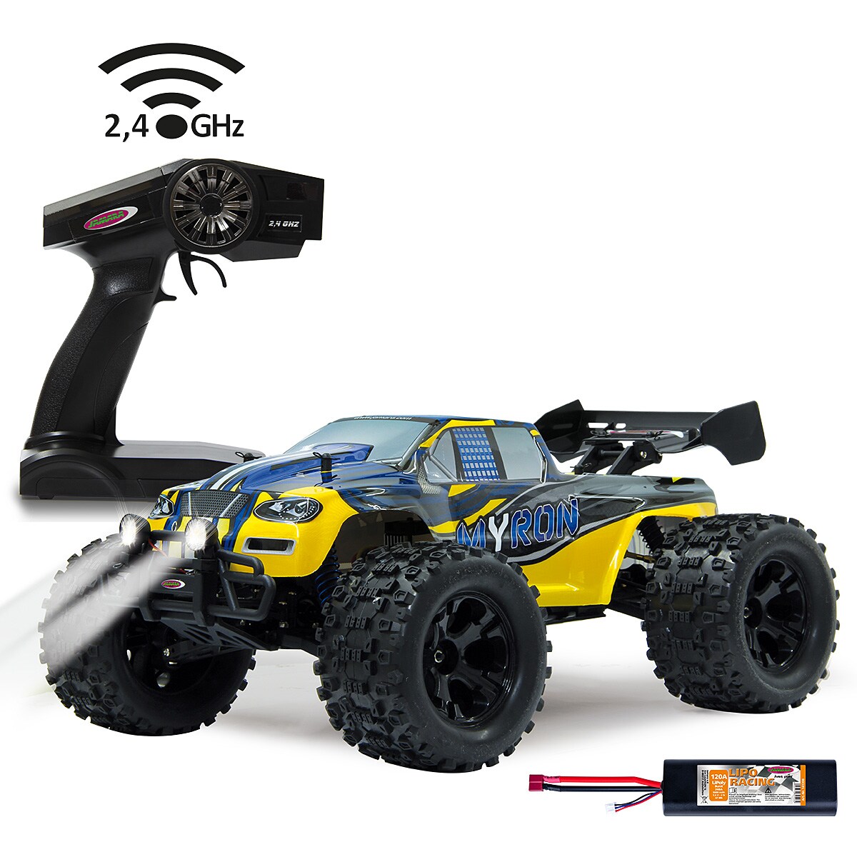 JAMARA-53365-Myron Monstertruck BL 4WD 1:10 Lipo 2,4GHz mit LED