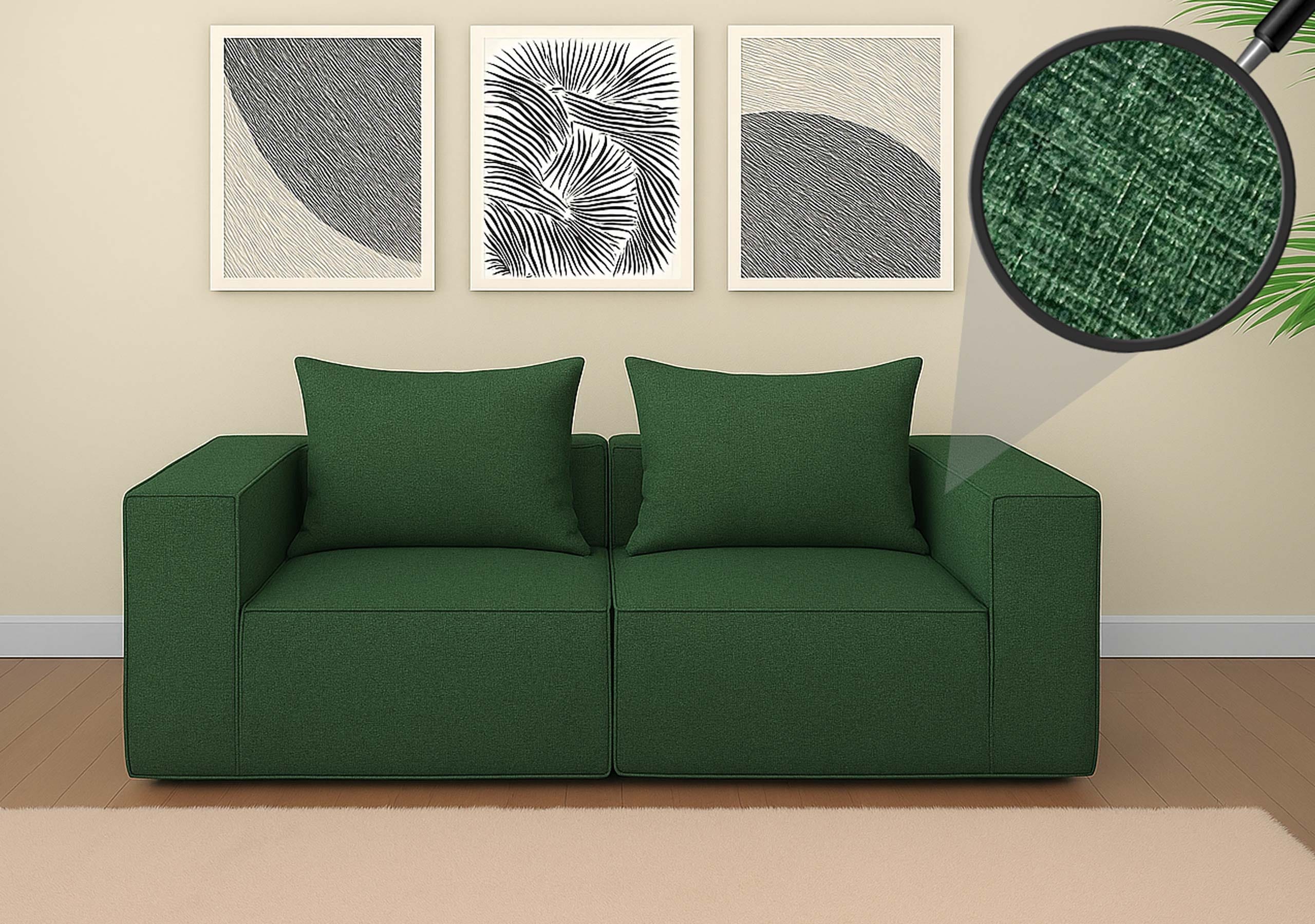 2er-Sofa/Zubeh&ouml;r f&uuml;r Sofa MCW-O54, Couch 2-Sitzer Loungesofa, modular Stoff/Textil (300g/m&sup2;) 63x194x97cm ~ gr&uuml;n 