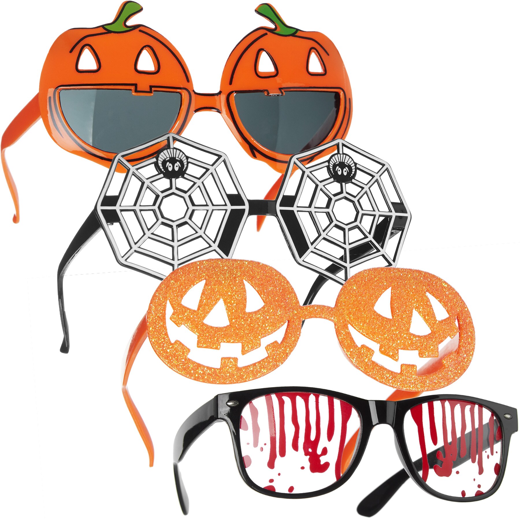 tectake&reg; 4er Mix-Set Kost&uuml;m-Accessoires Halloweenbrillen 