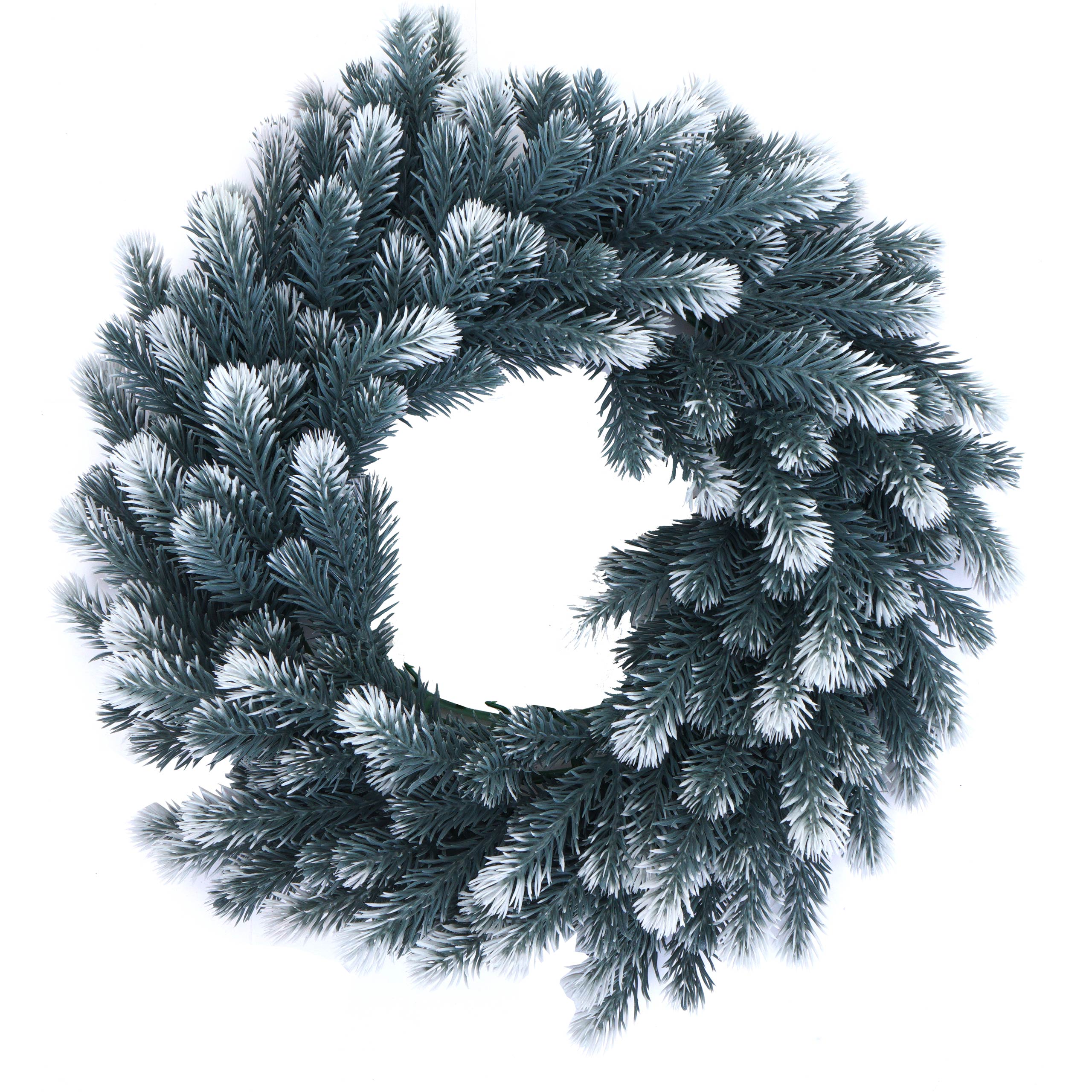 K&uuml;nstlicher Kranz MCW-O98, T&uuml;rkranz Tischkranz, Deko k&uuml;nstlich &Oslash; 60cm ~ Tanne mit Schnee 