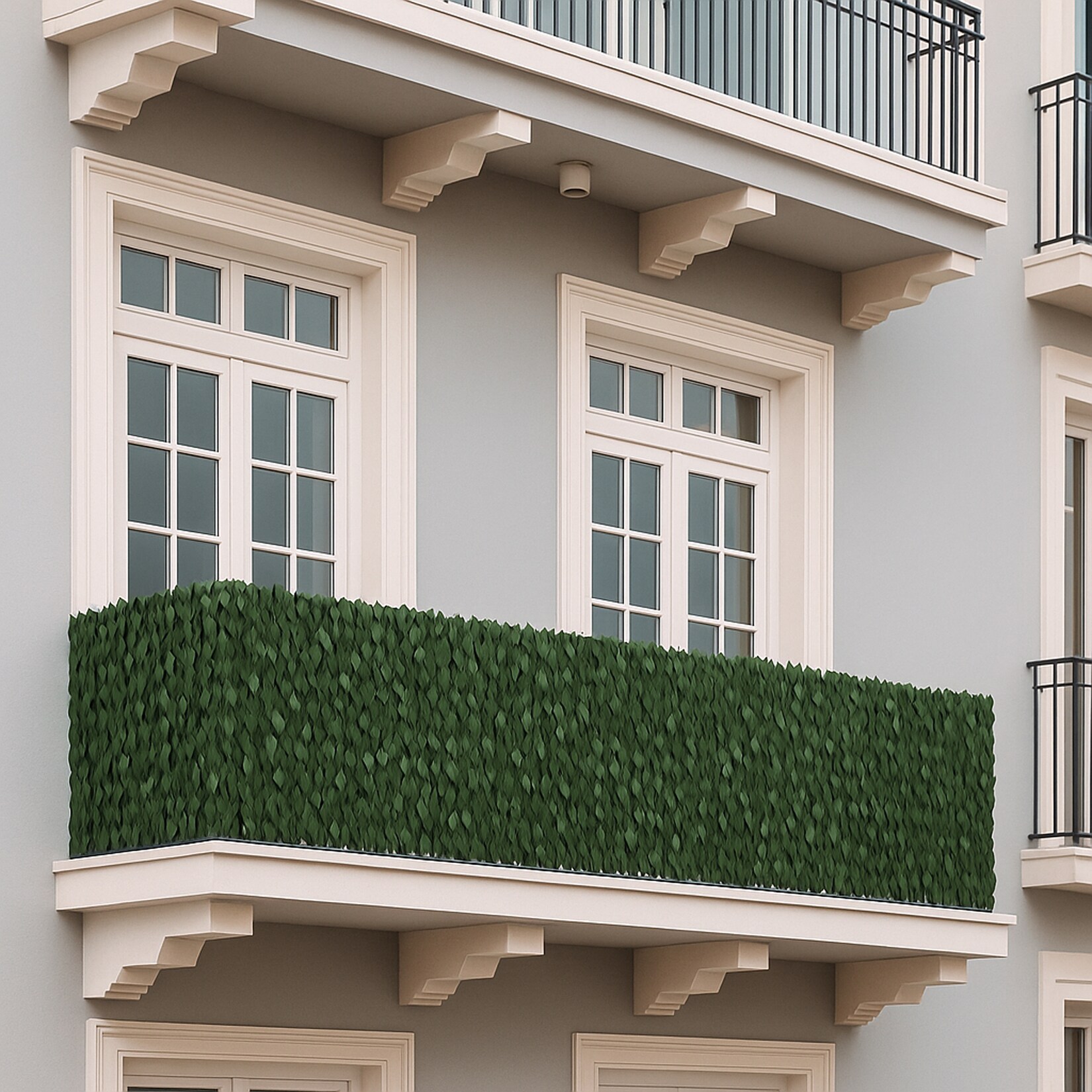 Balkonsichtschutz -O92, Sichtschutz Windschutz Verkleidung für Balkon Terrasse Zaun, 150x300cm Blatt