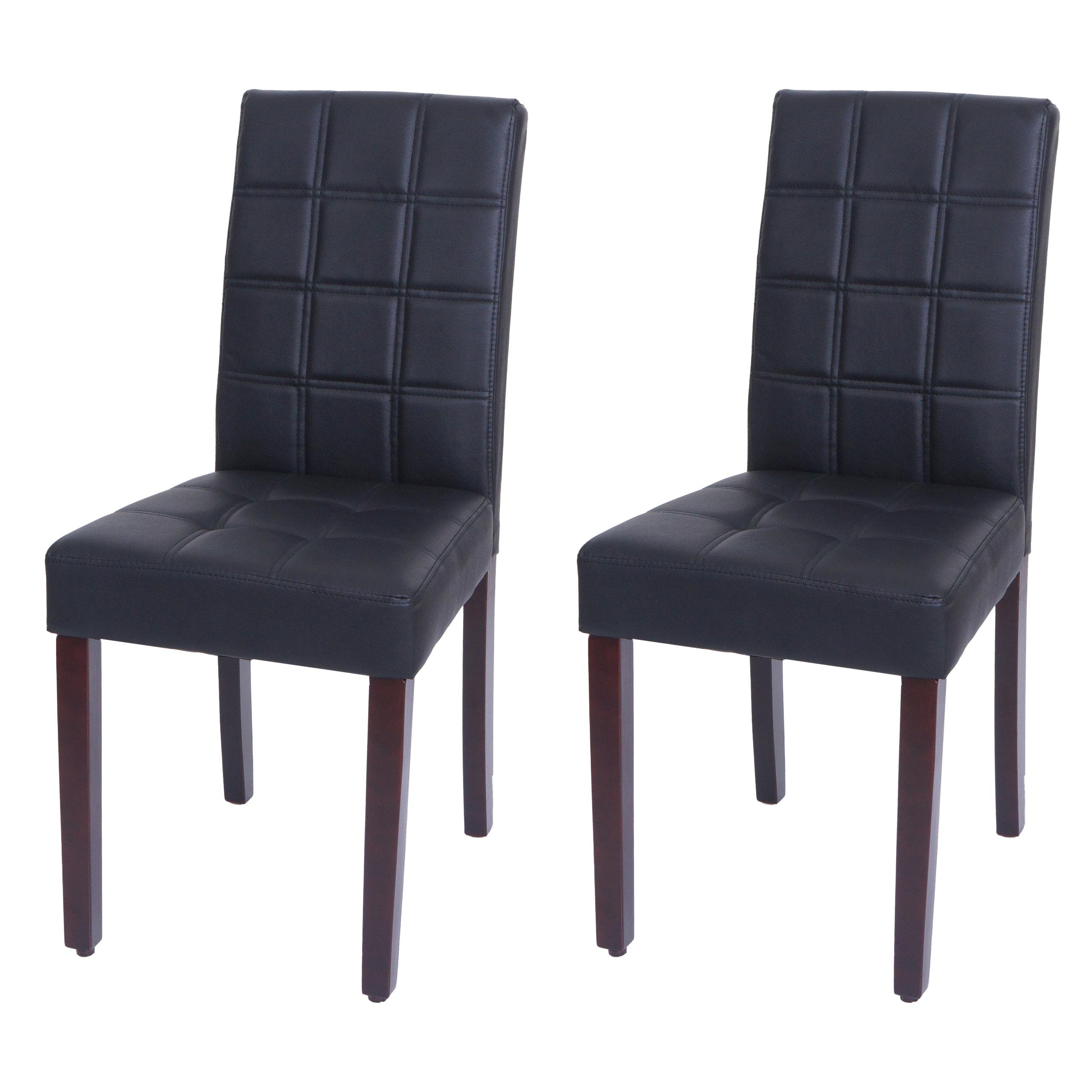 2er-Set Esszimmerstuhl MCW-O65c, K&uuml;chenstuhl Polsterstuhl Lehnstuhl, Kunstleder ~ schwarz 