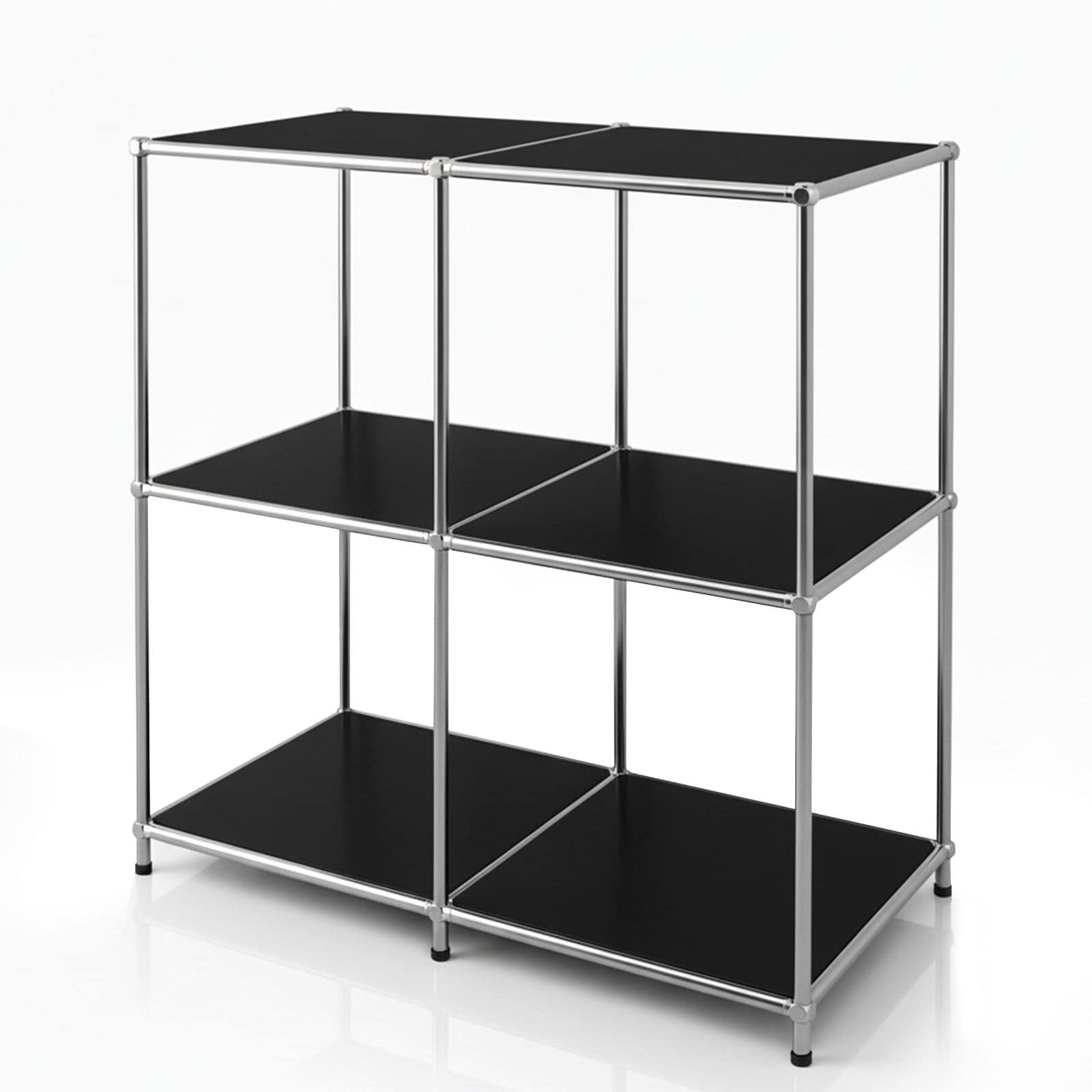 Floordirekt Metallregal | Concept Epure MK-027 | Offenes 3-st&ouml;ckiges Sideboard & Ablageregal 