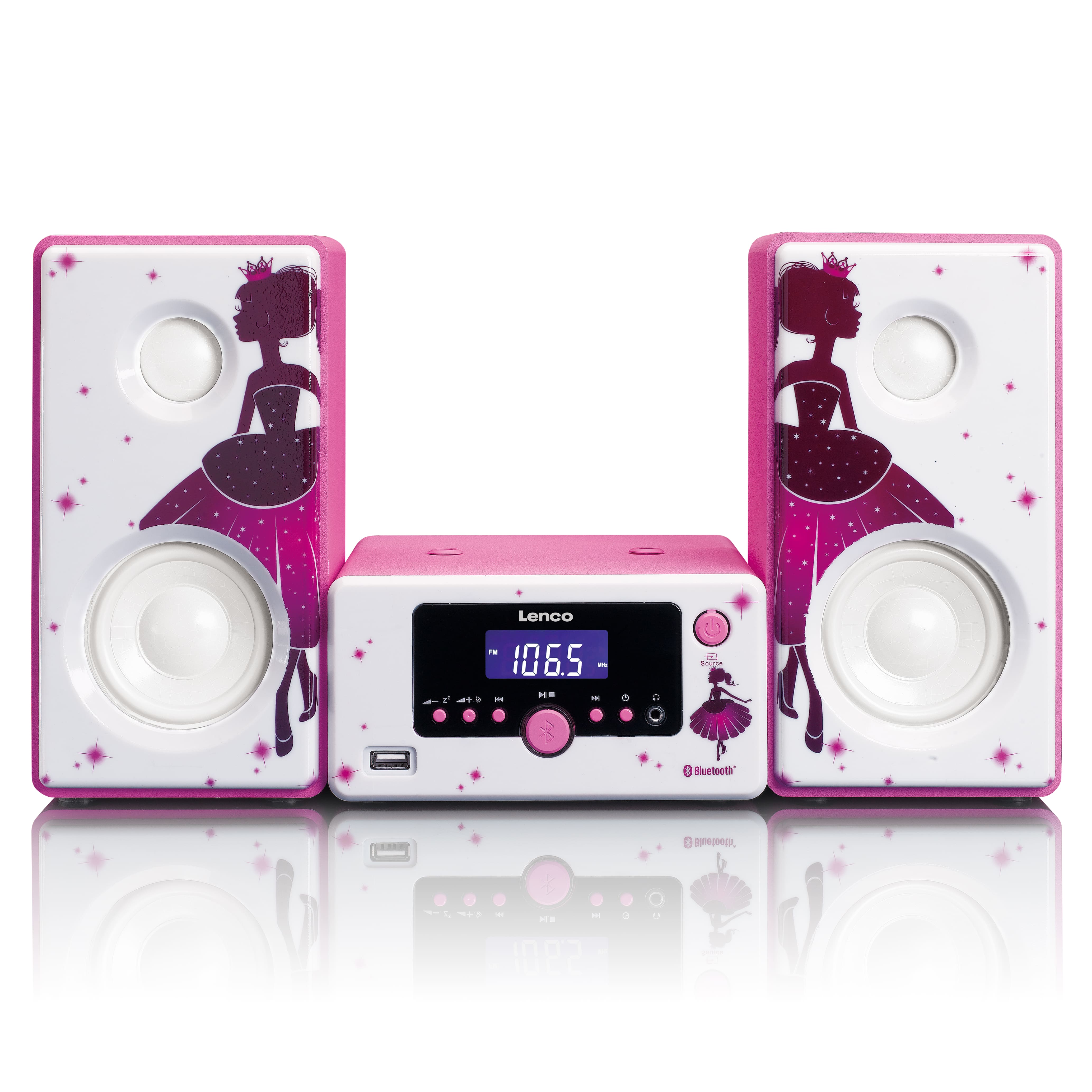 Lenco Micro Set Wecker Bluetooth&reg; FM Radio USB Aux-in Princess 