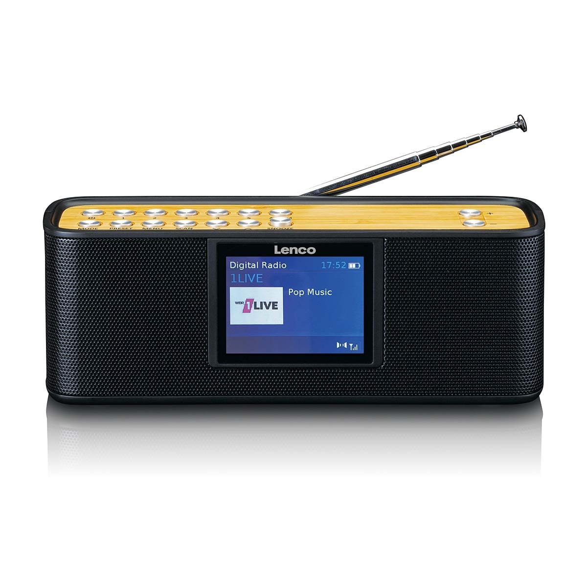 Lenco DAB/FM mit 2,4"-Farbdisplay Bluetooth&reg;-Akku Schwarz 