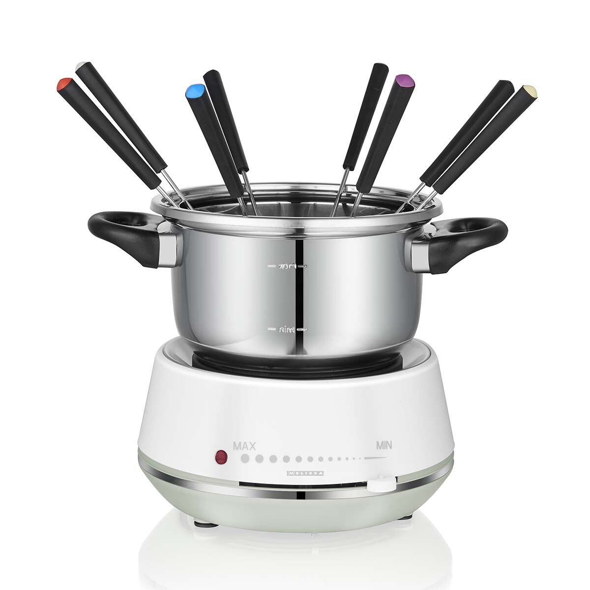 Elektrisches Fondue  1200W Edelstahl / Weiß